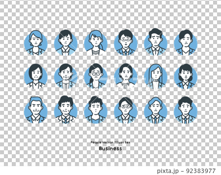 ビジネスマンのアイコンセット ビジネスマンのアイコンセット 92383977