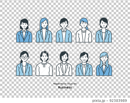 ビジネスパーソンのイラストのセット 92383989
