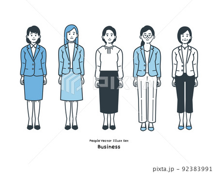 ビジネスパーソンのイラストのセット 92383991