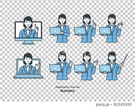 ビジネスパーソンのイラストのセット ビジネスパーソンのイラストのセット 92383993