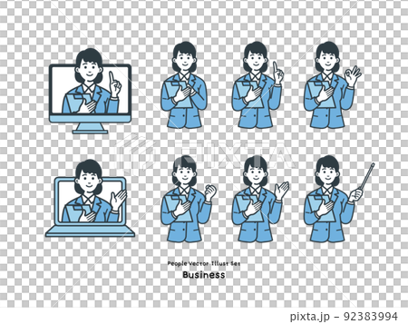 ビジネスパーソンのイラストのセット ビジネスパーソンのイラストのセット 92383994