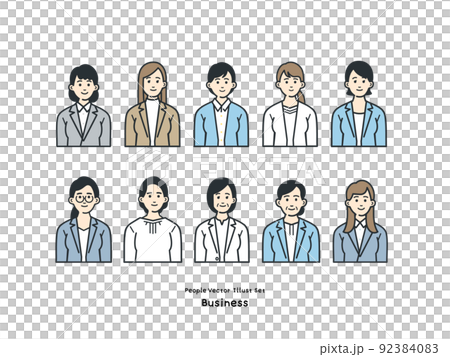 ビジネスパーソンのイラストのセット 92384083