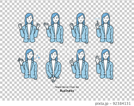 ビジネスパーソンのイラストのセット 92384131