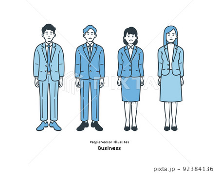 ビジネスパーソンのイラストのセット 92384136