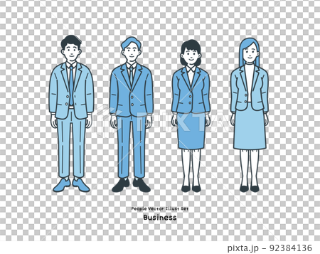 ビジネスパーソンのイラストのセット 92384136