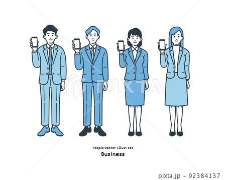 ビジネスパーソンのイラストのセット 92384137