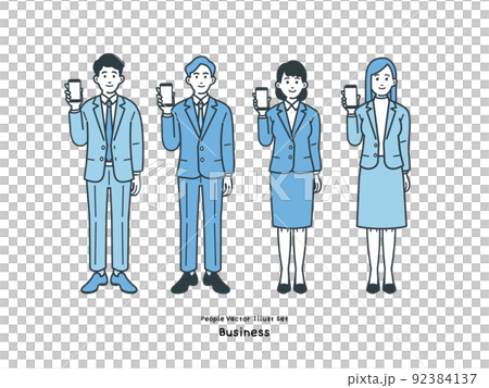 ビジネスパーソンのイラストのセット 92384137