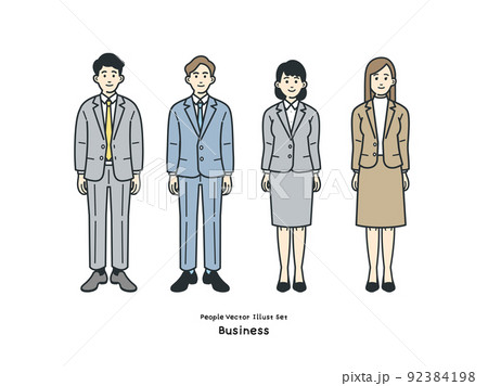 ビジネスパーソンのイラストのセット 92384198