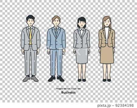 ビジネスパーソンのイラストのセット 92384198