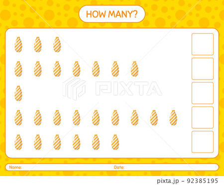 How many counting game with christmas ornament. worksheet for preschool kids, kids activity sheet 92385195