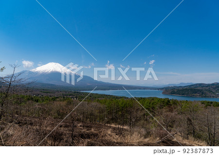 富士山と山中湖 92387873