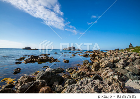 北海道　島武意海岸の風景 92387885
