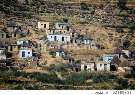 Small Local Village with Typical Keren Houses, Eritrea 92389358