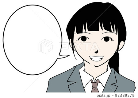 女子学生が話すイラスト 92389579