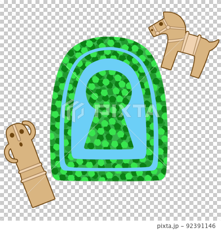 鎖眼古墳和埴輪 92391146