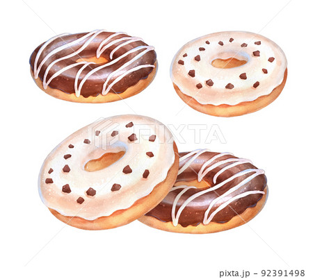 Vector Watercolor illustration of Donuts 92391498