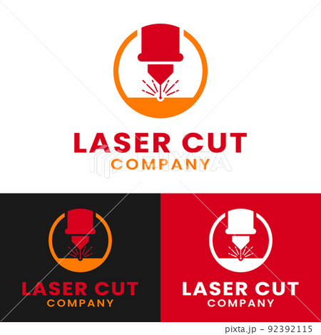 Laser Beam Cutting Engraving Logo Design Template Laser Beam Cutting Engraving Logo Design Template 92392115