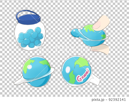 地球グミのイラスト　セット 92392141