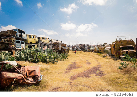 Abandoned Army Tanks on the Tank Graveyard in Asmara, Eritrea Abandoned Army Tanks on the Tank Graveyard in Asmara, Eritrea 92394063