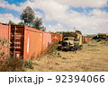 Abandoned Army Tanks on the Tank Graveyard in Asmara, Eritrea 92394066