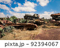Abandoned Army Tanks on the Tank Graveyard in Asmara, Eritrea 92394067