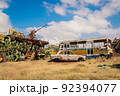 Abandoned Army Tanks on the Tank Graveyard in Asmara, Eritrea 92394077