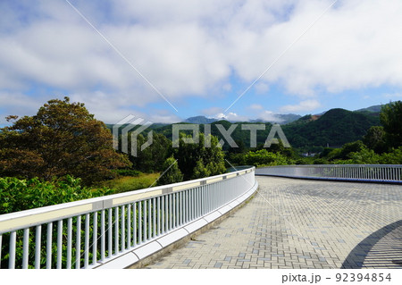 星観緑地の星流橋から見る手稲山 92394854