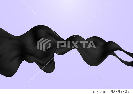 Black flying silk fabric on a light background. Fashion background. Vector illustration 92395387
