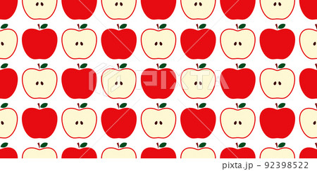 赤いリンゴのイラストのパターン、シームレス 92398522