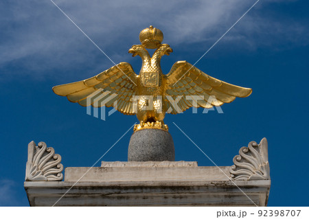 Russia symbol eagle russian state karaim official federation flag city, concept outdoor travel in waving and empire stairs, nation tour. Putin cold view, Russia symbol eagle russian state karaim official federation flag city, concept outdoor travel in waving and empire stairs, nation tour. Putin cold view, 92398707