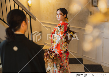 赤い引き振袖 大振袖 婚礼 赤い引き振袖 大振袖 婚礼 92399377