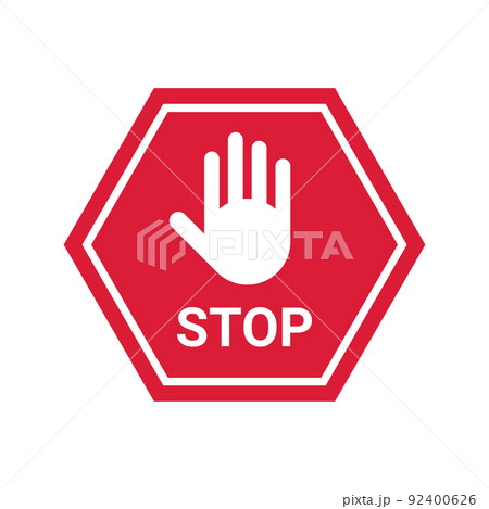 Stop sign vector isolated on white backgroundのイラスト素材 [92400626] - PIXTA
