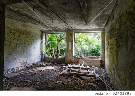 Abandoned secret Soviet Union military ghost town Irbene in Latvia 92403895