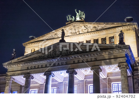 Berlin Concert Hall at Gendarmenmarkt - amazing view at night 92404702
