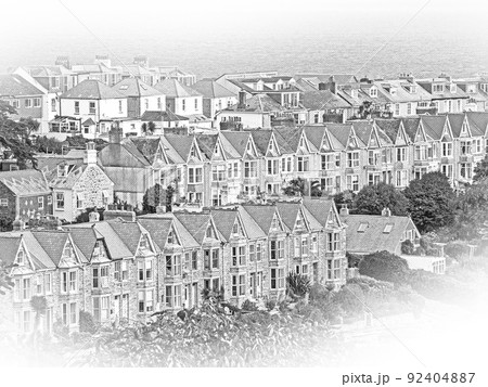 The houses of St Ives in Cornwall England The houses of St Ives in Cornwall England 92404887