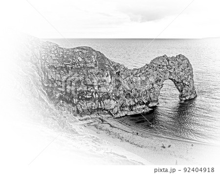 Famous Durdle Door in England - sunset view Famous Durdle Door in England - sunset view 92404918