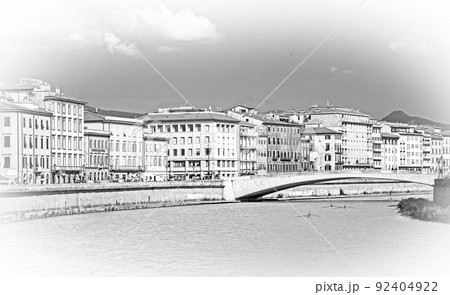 River Arno in the city of Pisa on a wonderful day 92404922