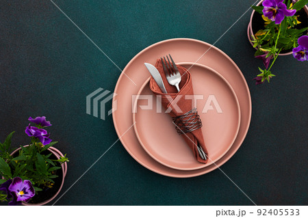 Table setting, top view Table setting, top view 92405533