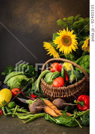 Organic vegetables and herbs Organic vegetables and herbs 92405535