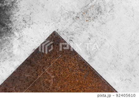 Rusty sample element of metal part corrosion against the background black and white grunge surface of old texture steel 92405610