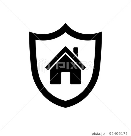 Home with shield icon. House security symbol. 92406175