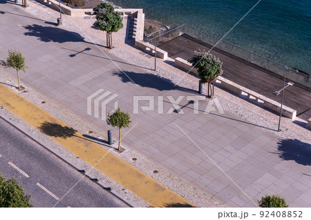 Embankment and the beach of the Portuguese city of Sines Embankment and the beach of the Portuguese city of Sines 92408852