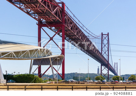 Landmark view in Lisbon April 25 Bridge Landmark view in Lisbon April 25 Bridge 92408881
