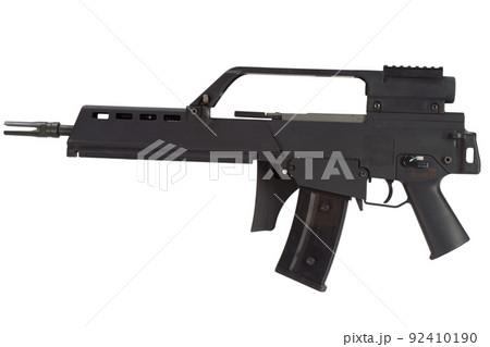 modern german army assault rifle with folded stock 92410190