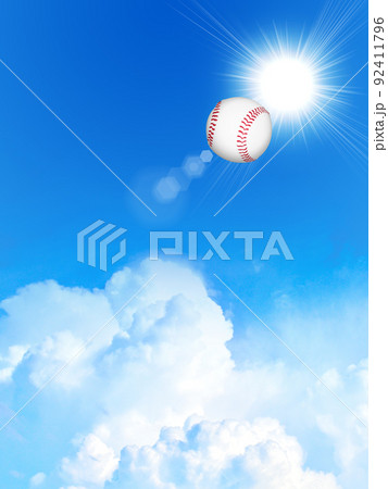 大空に舞う白球 92411796