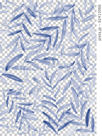 藍葉圖案插圖 92413066