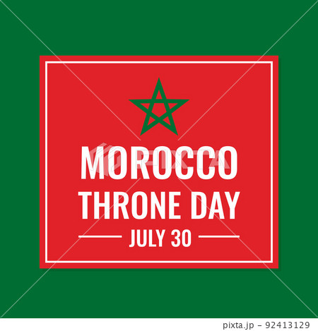 Morocco Throne Day typography poster. National holiday on July 30. Vector template for banner, flyer, postcard, etc 92413129