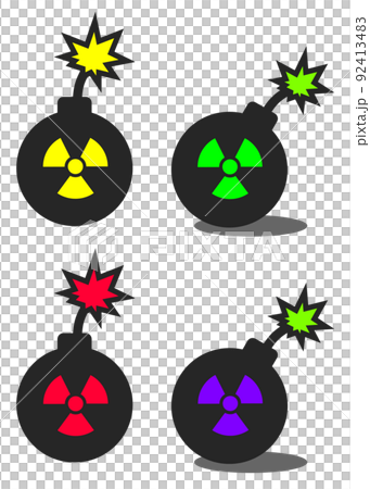 危險炸彈在保險絲上爆炸的插圖 92413483