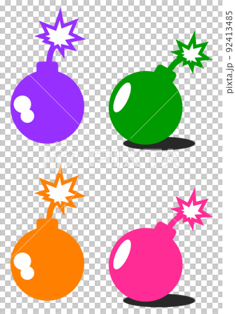 Illustration of a dangerous bomb exploding on a fuse Illustration of a dangerous bomb exploding on a fuse 92413485