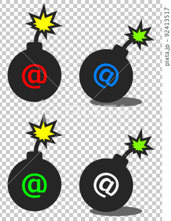 危險炸彈在保險絲上爆炸的插圖 92413517